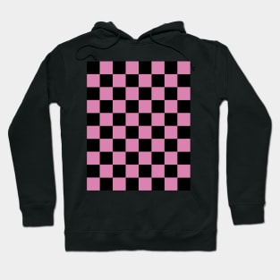 Bubble Gum and Black Chessboard Pattern Hoodie